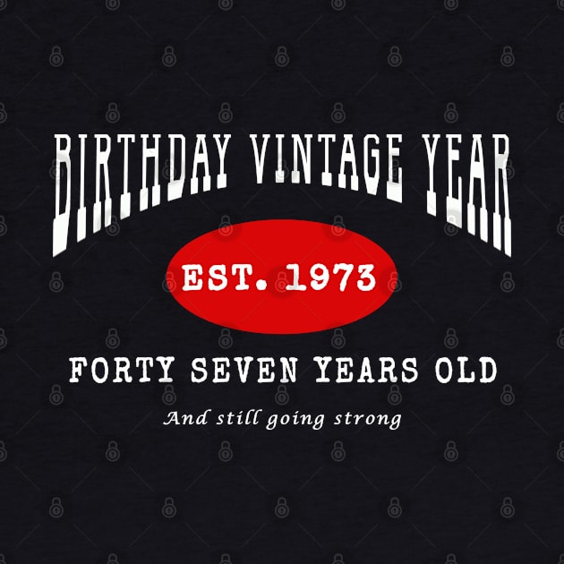 Birthday Vintage Year - Forty Seven Years Old by The Black Panther